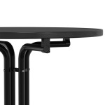 vidaXL Masă de bucătărie, negru, Ø70x110 cm, lemn prelucrat și oțel vidaXL Masă de bucătărie, negru, Ø70x110 cm, lemn prelucrat și oțel