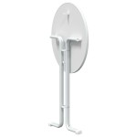 vidaXL Masă de bucătărie, alb, Ø80x110 cm, lemn prelucrat și oțel