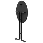 vidaXL Masă de bucătărie, negru, Ø70x110 cm, lemn prelucrat și oțel