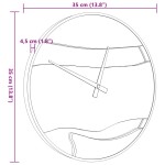 vidaXL Ceas de perete, maro, Ø35 cm, fier și lemn de măslin vidaXL Ceas de perete, maro, Ø35 cm, fier și lemn de măslin