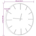 vidaXL Ceas de perete, maro, Ø39 cm, fier și lemn prelucrat vidaXL Ceas de perete, maro, Ø39 cm, fier și lemn prelucrat