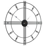 vidaXL Ceas de perete, negru, Ø60 cm, fier vidaXL Ceas de perete, negru, Ø60 cm, fier