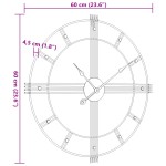 vidaXL Ceas de perete, negru, Ø60 cm, fier vidaXL Ceas de perete, negru, Ø60 cm, fier