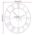 vidaXL Ceas de perete, negru, Ø50 cm, fier vidaXL Ceas de perete, negru, Ø50 cm, fier