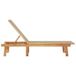 vidaXL Șezlong, gri taupe, lemn masiv acacia și textilenă