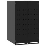vidaXL Depozitare coș gunoi cu roți pt. 1 coș, negru 69x79x117 cm oțel vidaXL Depozitare coș gunoi cu roți pt. 1 coș, negru 69x79x117 cm oțel