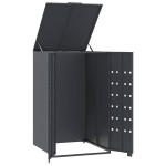 vidaXL Depozitare coș gunoi cu roți 1 coș antracit 69x79x117 cm oțel vidaXL Depozitare coș gunoi cu roți 1 coș antracit 69x79x117 cm oțel