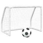 vidaXL Porți de fotbal de copii 2 buc., cu minge alb 64x35x48 cm metal vidaXL Porți de fotbal de copii 2 buc., cu minge alb 64x35x48 cm metal