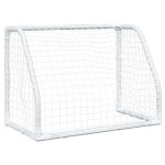 vidaXL Porți de fotbal de copii 2 buc., cu minge alb 64x35x48 cm metal vidaXL Porți de fotbal de copii 2 buc., cu minge alb 64x35x48 cm metal