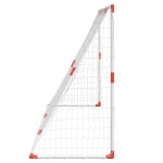 vidaXL Poartă de fotbal pentru copii cu mingi 2-în-1 alb 184x64x124 cm vidaXL Poartă de fotbal pentru copii cu mingi 2-în-1 alb 184x64x124 cm