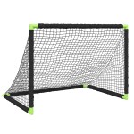 vidaXL Poartă de fotbal pentru copii, pliabilă, negru, 90x64x64 cm vidaXL Poartă de fotbal pentru copii, pliabilă, negru, 90x64x64 cm