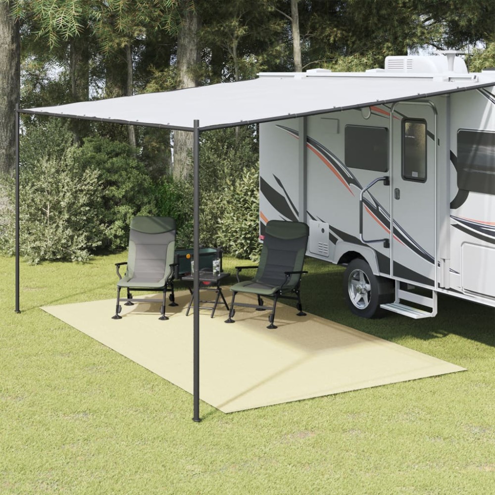 vidaXL Covor pentru cort, crem, 4,5x2,5 m