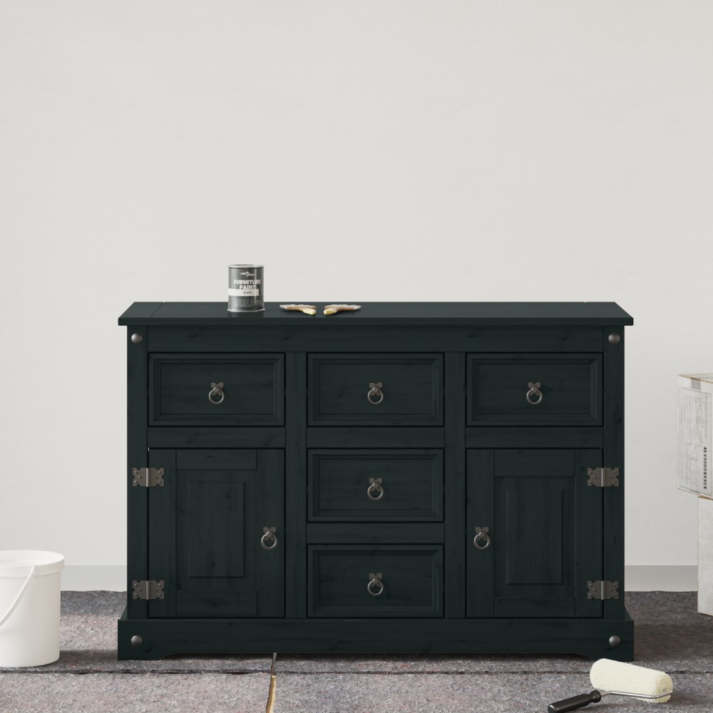 vidaXL Vopsea pentru mobilă Negru 10 x 10 x 12 cm Print pe perete