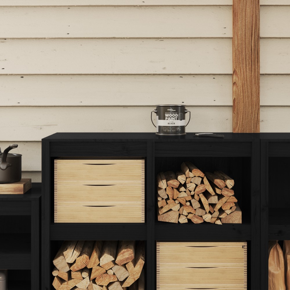 vidaXL Vopsea pentru lemn Negru 16,5 x 16,5 x 16 cm Print pe perete