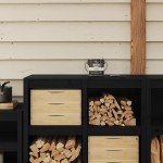 vidaXL Vopsea pentru lemn Negru 16,5 x 16,5 x 16 cm Print pe perete