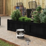 vidaXL Vopsea pentru lemn Negru 16,5 x 16,5 x 16 cm Print pe perete