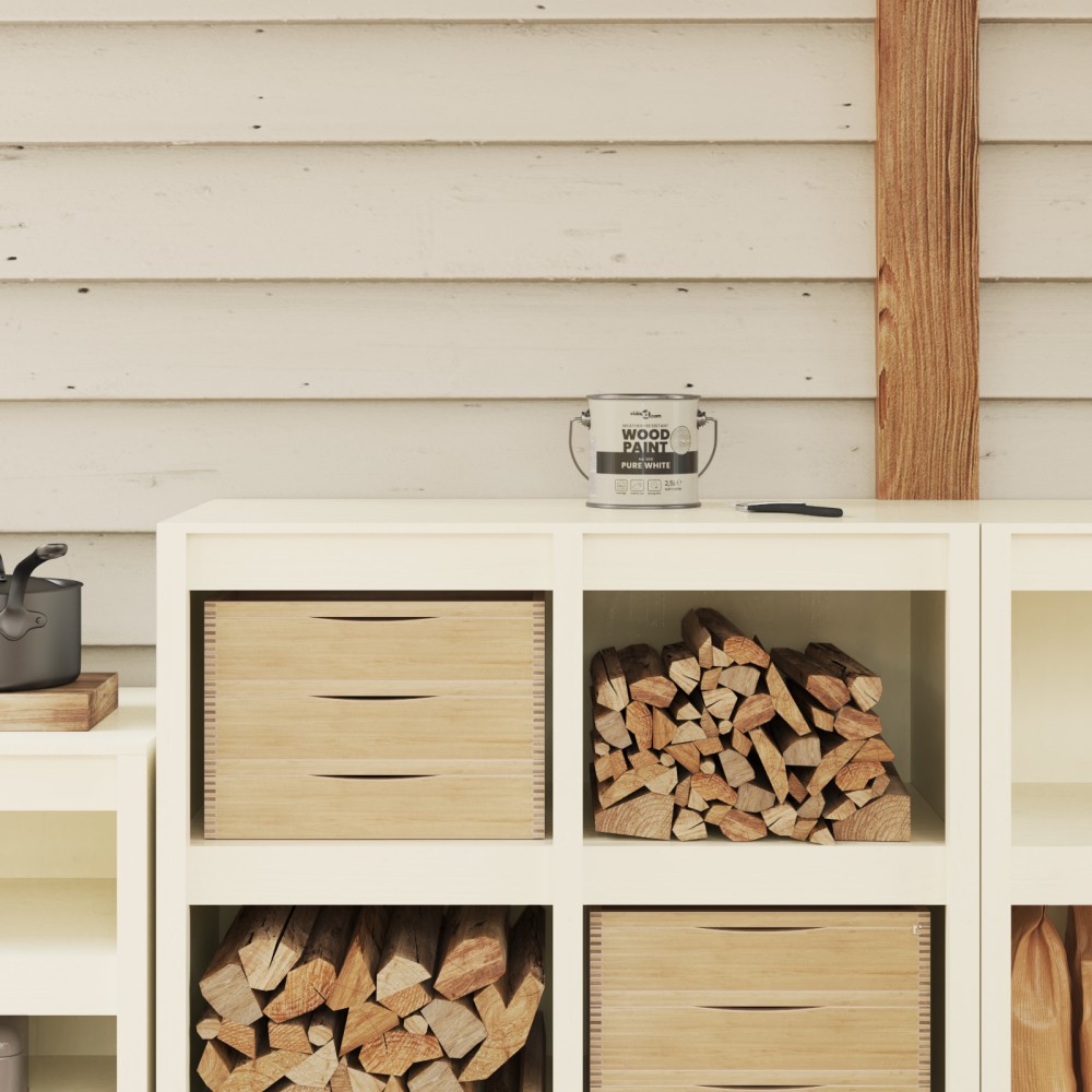 vidaXL Vopsea pentru lemn Alb 16,5 x 16,5 x 16 cm Print pe perete