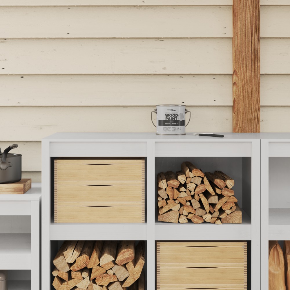 vidaXL Vopsea pentru lemn Gri 16,5 x 16,5 x 16 cm Print pe perete