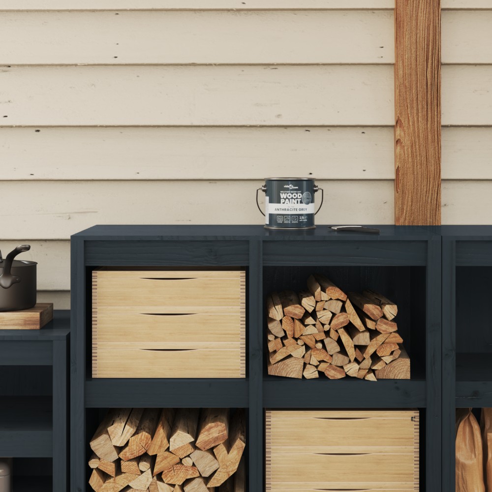 vidaXL Vopsea pentru lemn Gri 16,5 x 16,5 x 16 cm Print pe perete