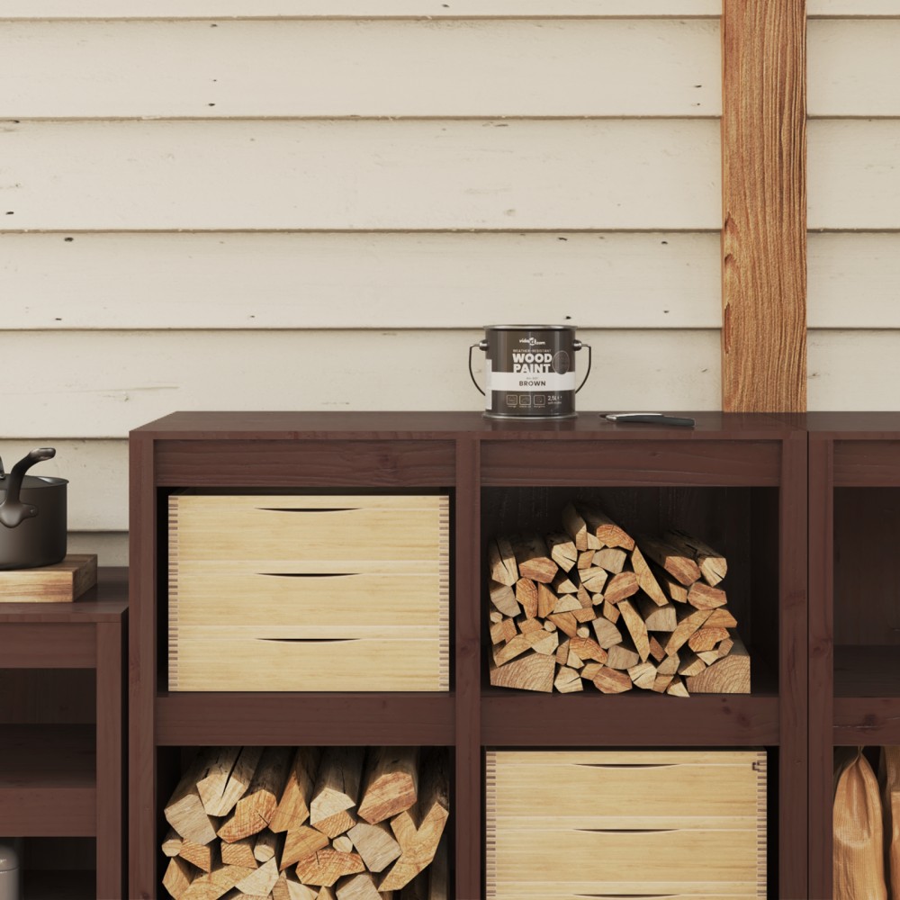 vidaXL Vopsea pentru lemn Maro 16,5 x 16,5 x 16 cm Print pe perete