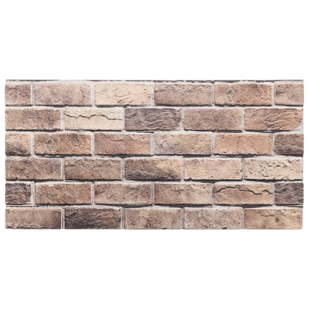 vidaXL Panouri de perete 3D, 10 buc., maro, 100x50 cm, EPS