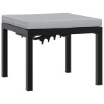 vidaXL Scaun de grădină cu pernă, negru, oțel vopsit electrostatic vidaXL Scaun de grădină cu pernă, negru, oțel vopsit electrostatic