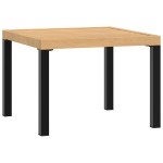 vidaXL Masă cafea grădină negru 55x55x39,5cm oțel vopsit electrostatic