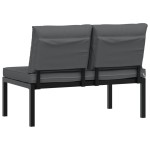 vidaXL Bancă de grădină cu perne, negru, aluminiu