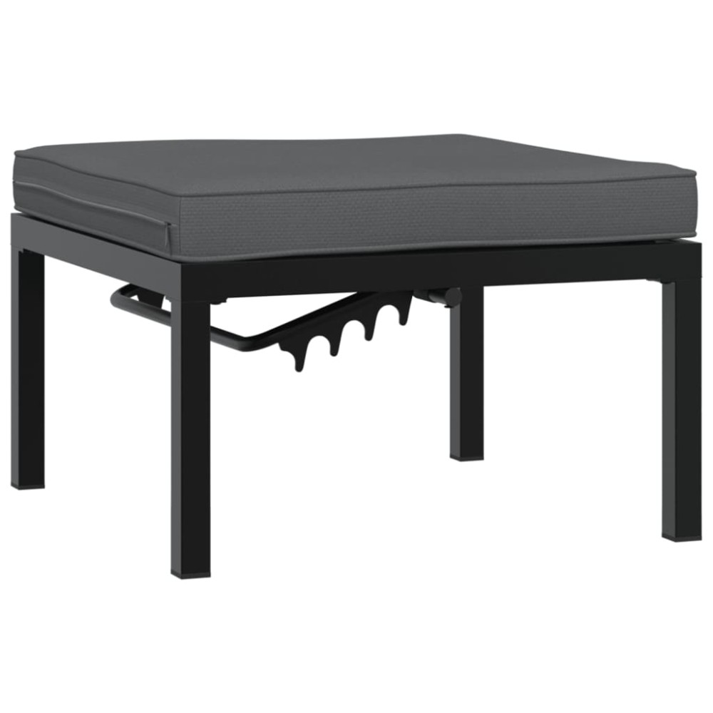vidaXL Scaun de grădină cu pernă, negru, aluminiu