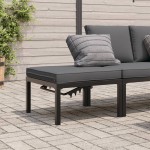 vidaXL Scaun de grădină cu pernă, negru, aluminiu vidaXL Scaun de grădină cu pernă, negru, aluminiu