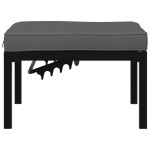 vidaXL Scaun de grădină cu pernă, negru, aluminiu vidaXL Scaun de grădină cu pernă, negru, aluminiu