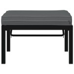 vidaXL Scaun de grădină cu pernă, negru, aluminiu vidaXL Scaun de grădină cu pernă, negru, aluminiu