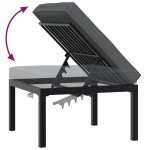 vidaXL Scaun de grădină cu pernă, negru, aluminiu vidaXL Scaun de grădină cu pernă, negru, aluminiu