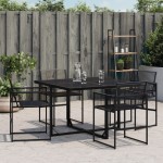 vidaXL Scaune de grădină, 4 buc., negru, poliratan vidaXL Scaune de grădină, 4 buc., negru, poliratan