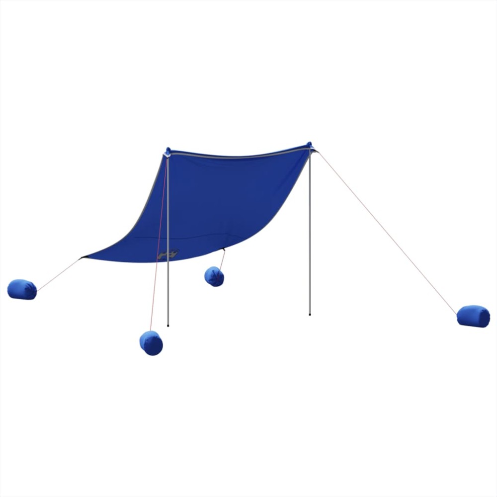 vidaXL Baldachin de plajă cu ancore de nisip, albastru, 214x236 cm
