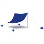 vidaXL Baldachin de plajă cu ancore de nisip, albastru, 214x236 cm vidaXL Baldachin de plajă cu ancore de nisip, albastru, 214x236 cm