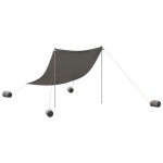vidaXL Baldachin de plajă cu ancore de nisip, gri, 214x236 cm vidaXL Baldachin de plajă cu ancore de nisip, gri, 214x236 cm