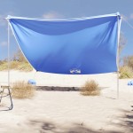 vidaXL Baldachin de plajă cu ancore de nisip, albastru, 304x300 cm vidaXL Baldachin de plajă cu ancore de nisip, albastru, 304x300 cm