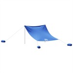 vidaXL Baldachin de plajă cu ancore de nisip, albastru, 304x300 cm vidaXL Baldachin de plajă cu ancore de nisip, albastru, 304x300 cm