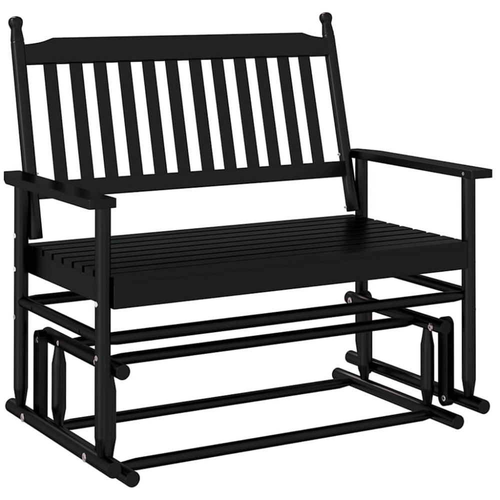 vidaXL Bancă glisantă, negru, 118x70x104,5 cm, lemn masiv de plop