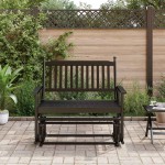 vidaXL Bancă glisantă, negru, 118x70x104,5 cm, lemn masiv de plop vidaXL Bancă glisantă, negru, 118x70x104,5 cm, lemn masiv de plop