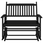 vidaXL Bancă glisantă, negru, 118x70x104,5 cm, lemn masiv de plop vidaXL Bancă glisantă, negru, 118x70x104,5 cm, lemn masiv de plop