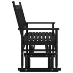 vidaXL Bancă glisantă, negru, 118x70x104,5 cm, lemn masiv de plop vidaXL Bancă glisantă, negru, 118x70x104,5 cm, lemn masiv de plop