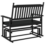 vidaXL Bancă glisantă, negru, 118x70x104,5 cm, lemn masiv de plop vidaXL Bancă glisantă, negru, 118x70x104,5 cm, lemn masiv de plop