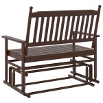 vidaXL Bancă glisantă, maro, 118x70x104,5 cm, lemn masiv de plop vidaXL Bancă glisantă, maro, 118x70x104,5 cm, lemn masiv de plop