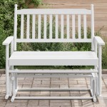 vidaXL Bancă glisantă, alb, 118x70x104,5 cm, lemn masiv de plop vidaXL Bancă glisantă, alb, 118x70x104,5 cm, lemn masiv de plop