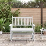 vidaXL Bancă glisantă, alb, 118x70x104,5 cm, lemn masiv de plop vidaXL Bancă glisantă, alb, 118x70x104,5 cm, lemn masiv de plop