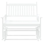 vidaXL Bancă glisantă, alb, 118x70x104,5 cm, lemn masiv de plop vidaXL Bancă glisantă, alb, 118x70x104,5 cm, lemn masiv de plop