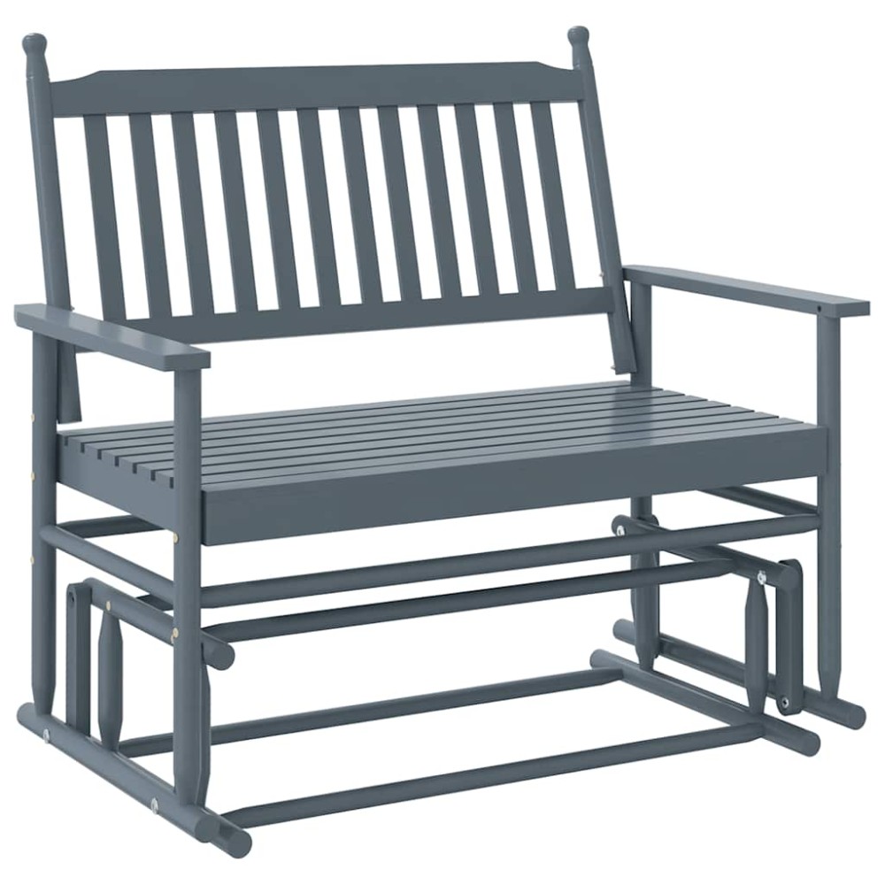 vidaXL Bancă glisantă, gri, 118x70x104,5 cm, lemn masiv de plop