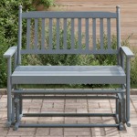 vidaXL Bancă glisantă, gri, 118x70x104,5 cm, lemn masiv de plop vidaXL Bancă glisantă, gri, 118x70x104,5 cm, lemn masiv de plop